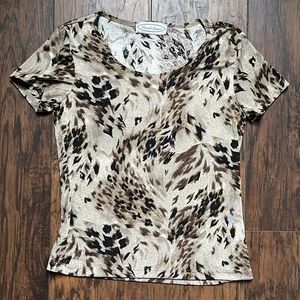 Pamela Stewart Cheetah Shortsleeved Top